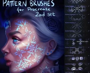 抽象复古花型图案的Procreate笔刷【0642】-procreatechahua