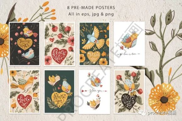 图片[7]-花&鸟元素春季花卉插画素材【0409】-procreatechahua