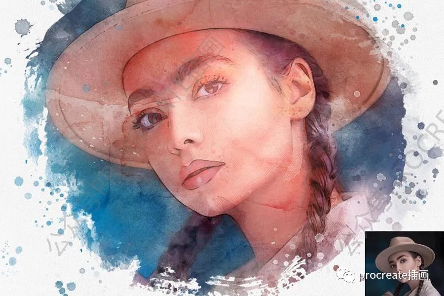图片[7]-将照片处理成奇幻朦胧水彩晕染效果的PS动作插件【0416】-procreatechahua