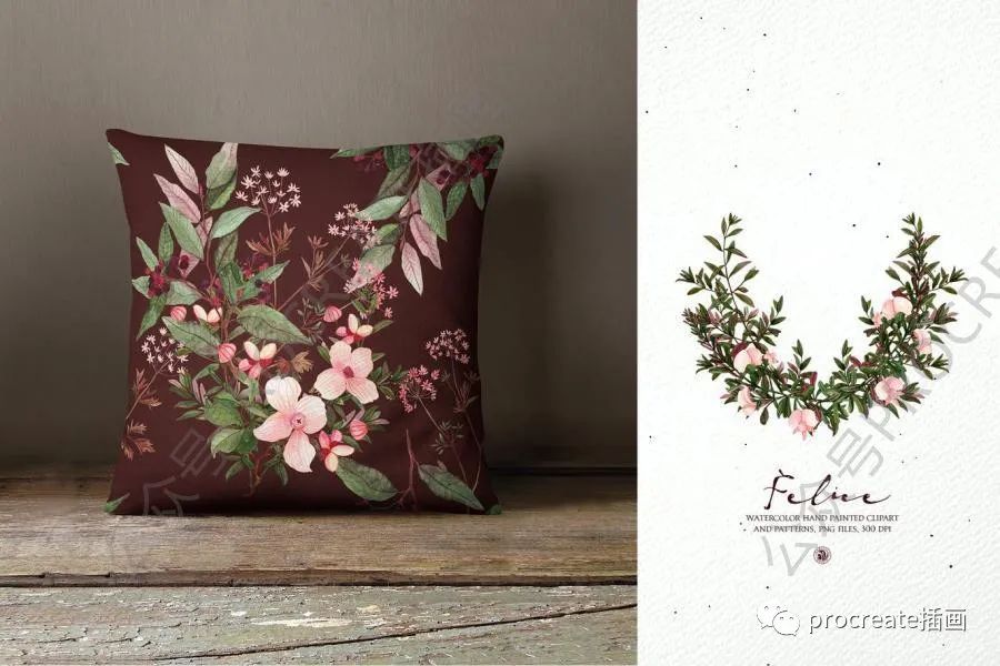 图片[7]-水彩艺术绘画风格的植物花卉主题PNG插画素材【0422】-procreatechahua