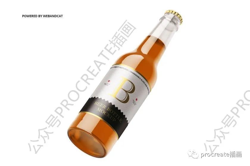 图片[7]-啤酒瓶玻璃酒瓶包装设计展示PSD样机素材【0450】-procreatechahua