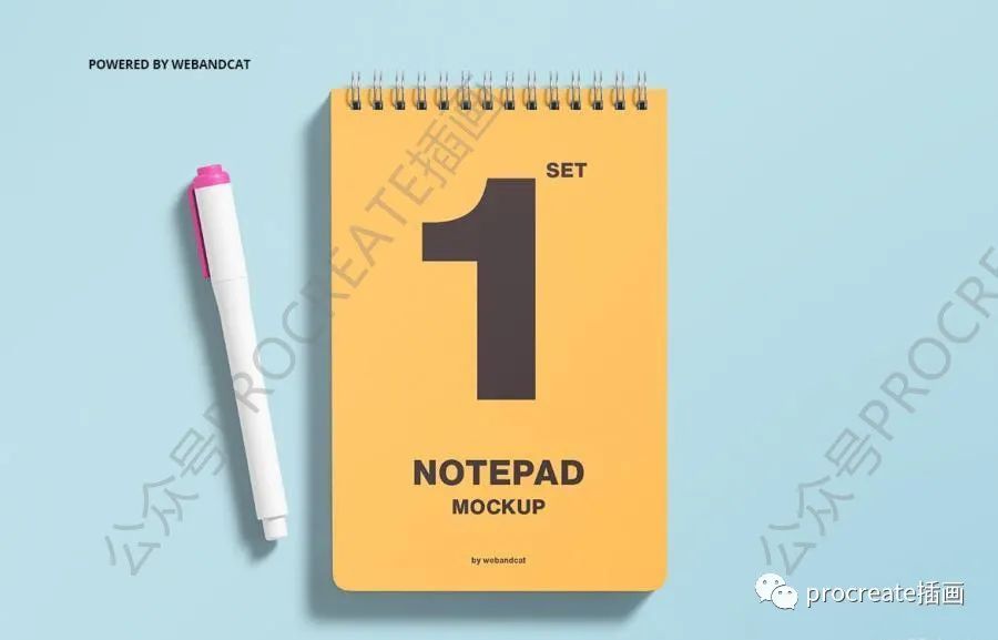 图片[7]-简约风格的线圈记事本笔记本psd样机素材【0470】-procreatechahua