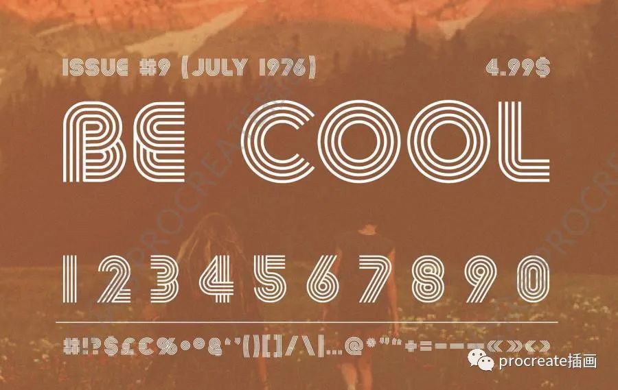 图片[7]-复古怀旧的多线性无衬线大写英文字体【0478】-procreatechahua