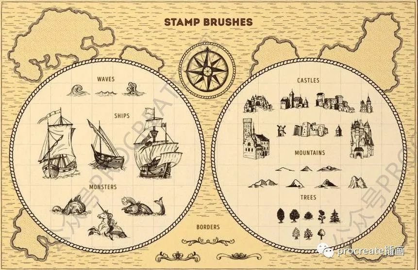 图片[7]-97款航海路线图地图元素的Procreate笔刷【0483】-procreatechahua
