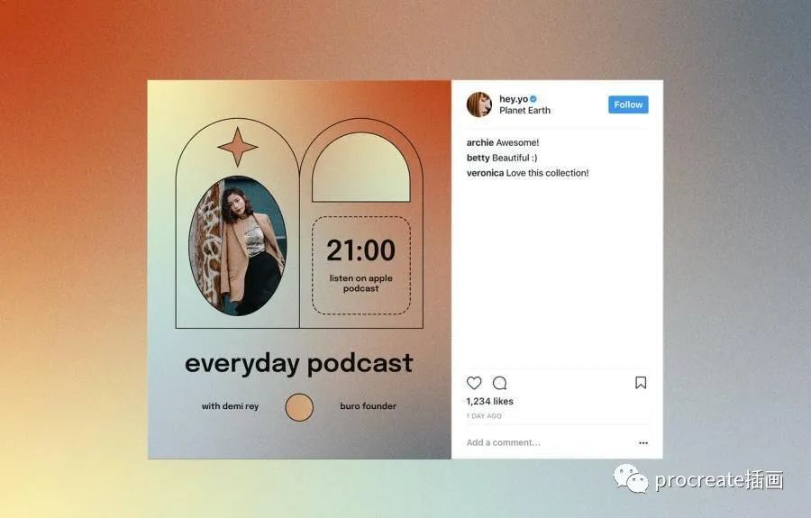 图片[7]-渐变色背景的几何图形元素banner横幅设计模板【0526】-procreatechahua