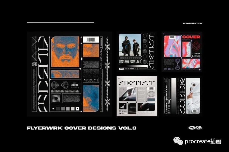 图片[7]-大胆艺术风格的音乐唱片专辑封面设计模板【0531】-procreatechahua