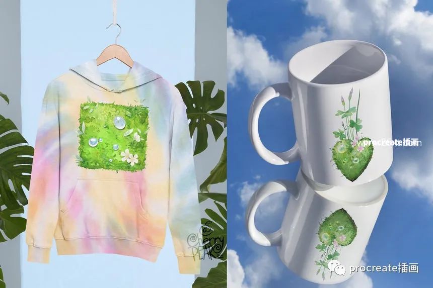 图片[7]-森林苔藓植物和蜗牛蘑菇小草png插画素材【0536】-procreatechahua