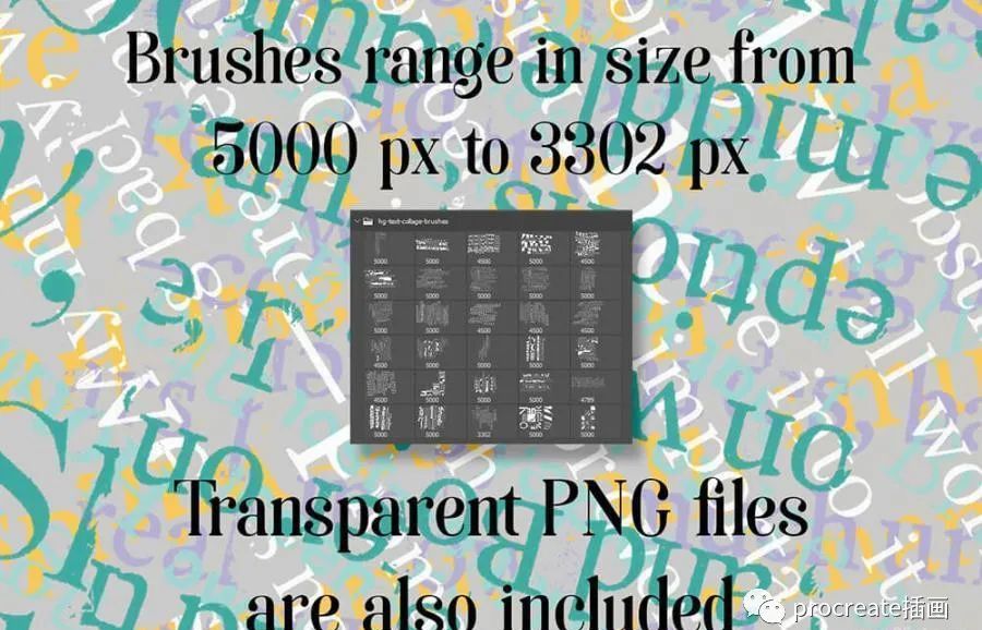 图片[7]-30个抽象主义的个性文字拼贴艺术风格PS笔刷【0538】-procreatechahua