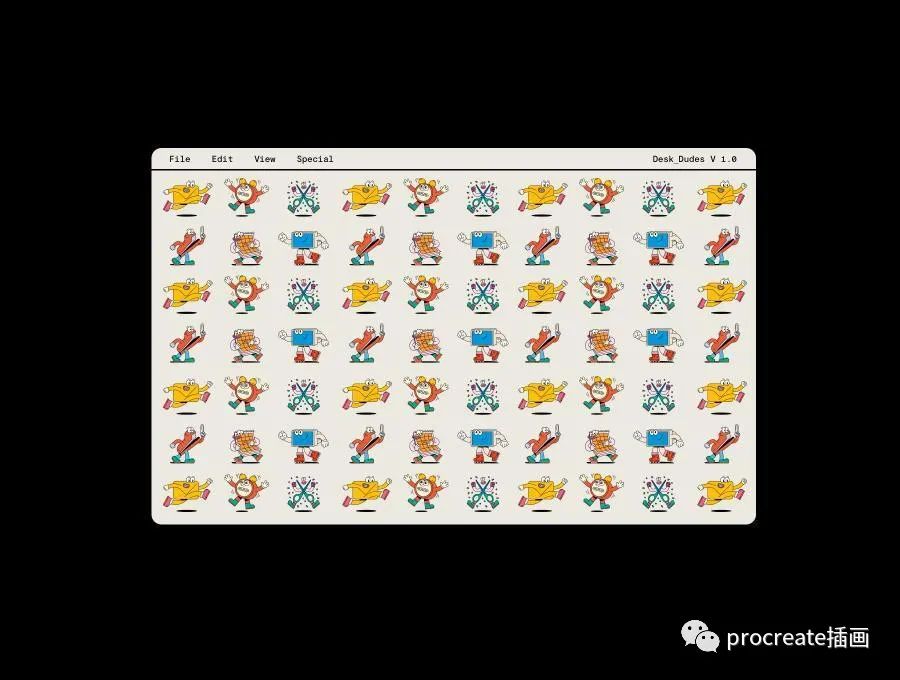 图片[7]-可爱有趣的拟人化办公用品的矢量插画素材【0543】-procreatechahua