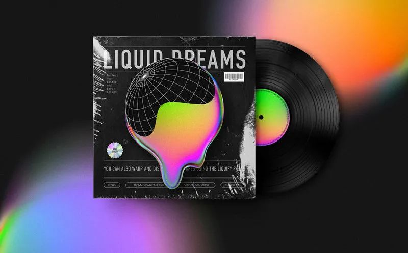 图片[7]-活力有机形态的液态彩虹色气泡水珠图形元素【0554】-procreatechahua