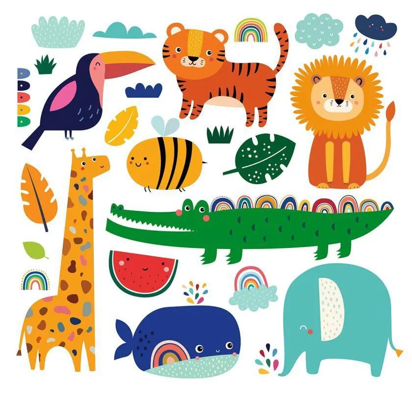 图片[7]-童趣可爱的儿童卡通风格非洲小动物矢量插画素材【0574】-procreatechahua