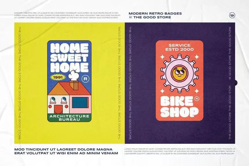 图片[7]-现代设计复古插画风格的logo标志设计模板素材包【0583】-procreatechahua