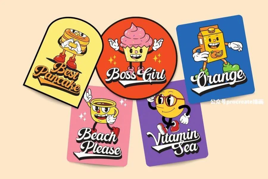 图片[7]-70年代怀旧复古风格的手写立体英文海报字体【0750】-procreatechahua