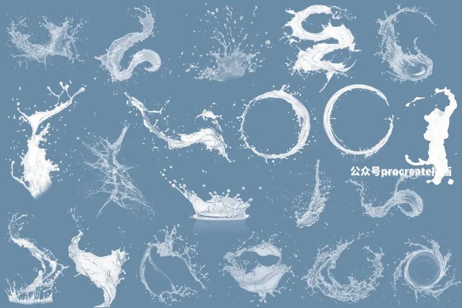 图片[7]-47款水花水波纹质感纹理图案的procreate笔刷【0763】-procreatechahua