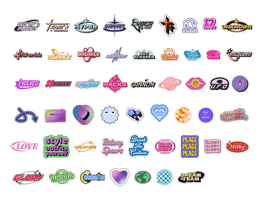 图片[7]-fancy花式Y2K风格的插画Stickers贴纸图形素材集合包【0816】-procreatechahua