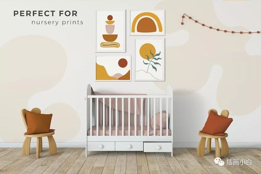 图片[7]-现代风格的抽象形状和植物插画素材【0096】-procreatechahua