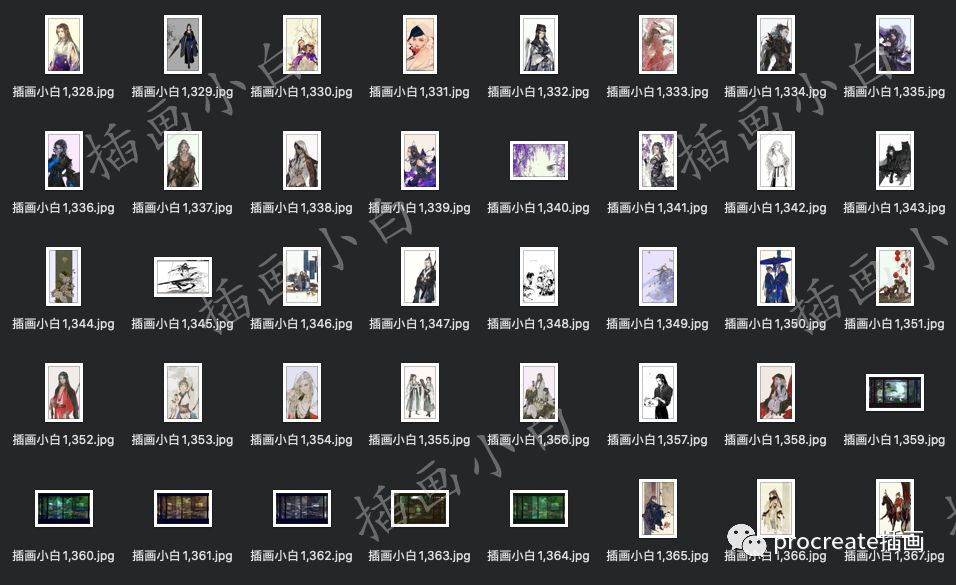 图片[8]-全套ipad复古水墨插画笔刷套装【0125】-procreatechahua