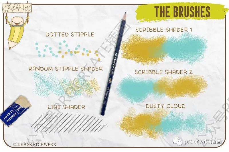 图片[7]-清新彩铅童真插画图片素材200+张+超逼真彩铅质感procreate笔刷+5张纹理纸【0284】-procreatechahua