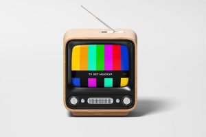 复古的老式CRT电视机psd样机素材【0712】-procreatechahua