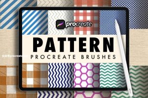 简单的几何图形布料花样纹理procreate笔刷【0722】-procreatechahua