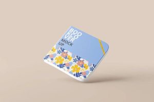 带书签的硬壳方形圆角儿童读物绘本书本书籍模型样机模板【0740】-procreatechahua