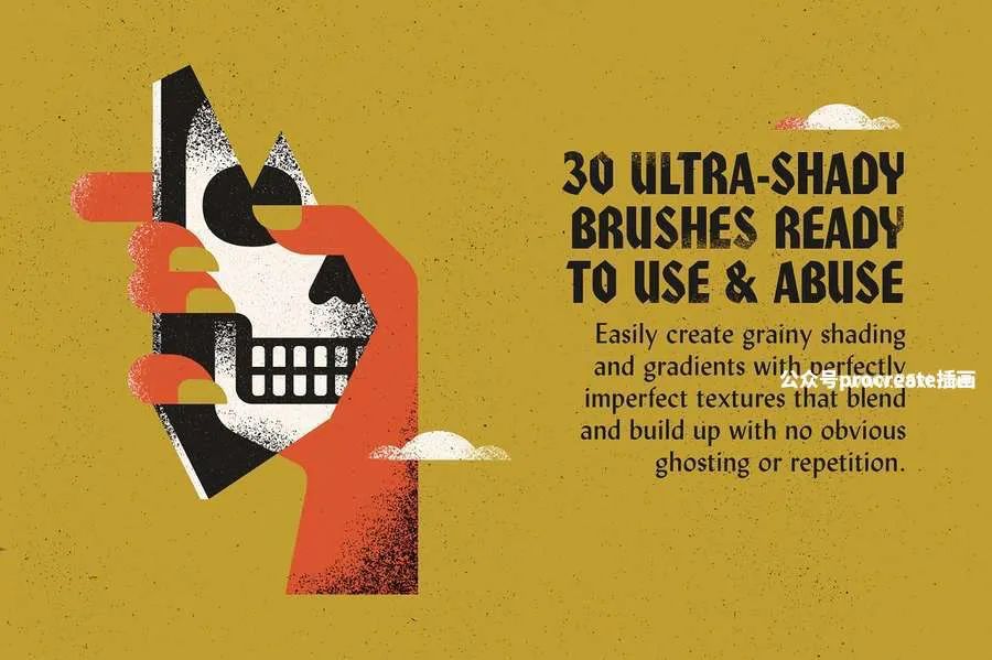 图片[1]-木版画沙砾粉尘阴影细节颗粒感纹理笔刷【0748】-procreatechahua