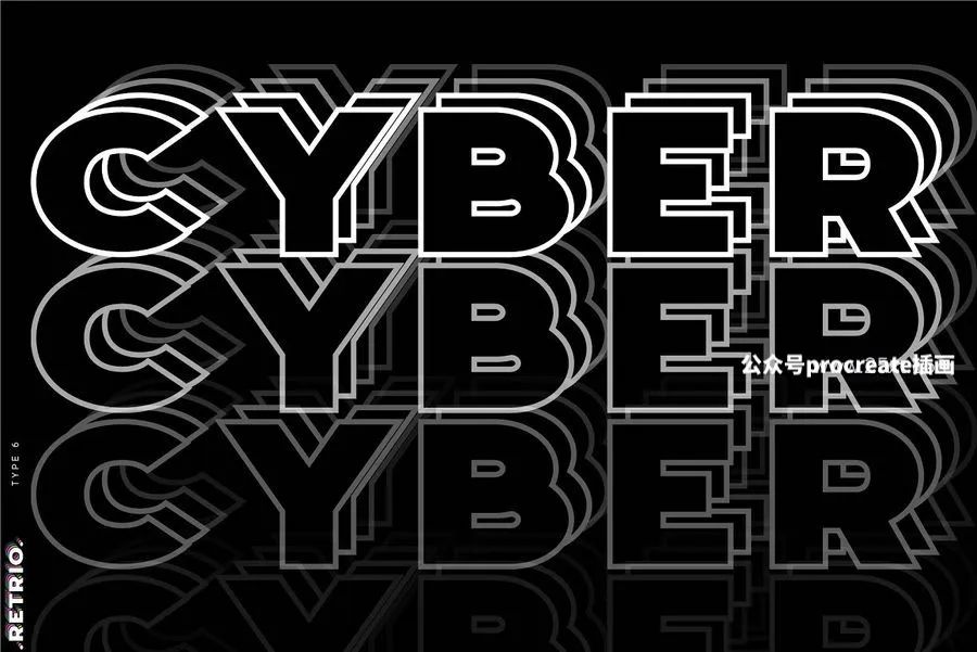 图片[1]-Y2K迷幻酸性错位感重叠设计的英文无衬线装饰svg字体【0764】-procreatechahua