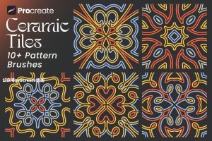 复古线条纹样设计的Procreate笔刷【0773】-procreatechahua