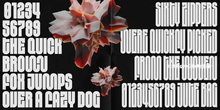 图片[1]-2款时尚真实的粗线条压缩竖长效果的英文无衬线字体【0776】-procreatechahua