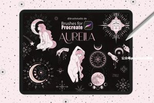 神秘的西方魔法占卜图腾元素Procreate绘画图案笔刷【0778】-procreatechahua