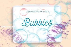 肥皂泡泡和气泡形状的带压感procreate图案笔刷【0779】-procreatechahua