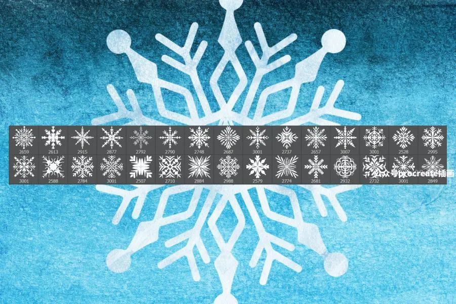 图片[1]-冬季主题雪花图案PS和Procreate笔刷【0814】-procreatechahua