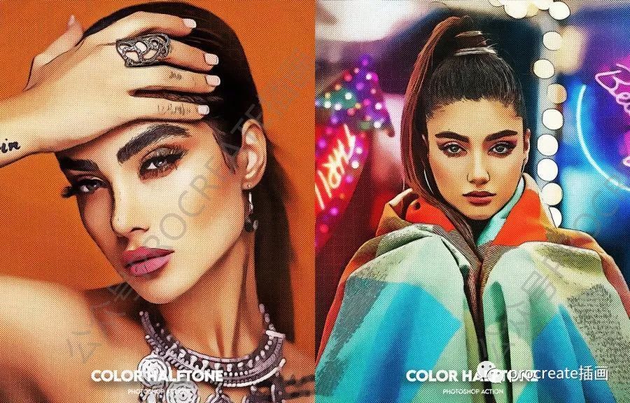 图片[8]-将人物照片处理成卡通数字绘画效果的PS动作插件【0432】-procreatechahua