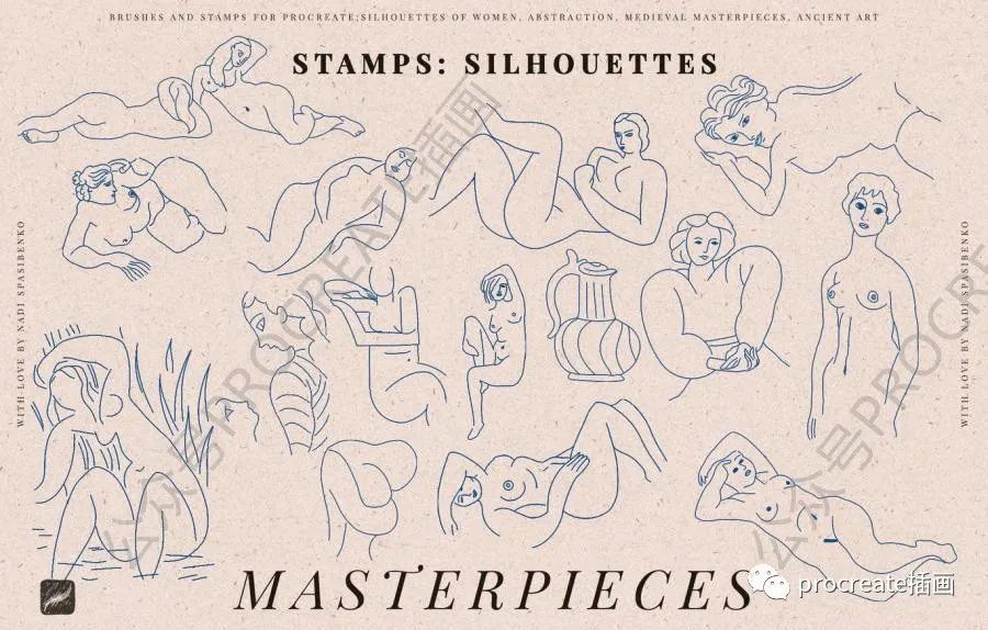 图片[8]-抽象手绘艺术风格的中世纪古埃及罗马主题图案ps笔刷（支持procreate）【0436】-procreatechahua