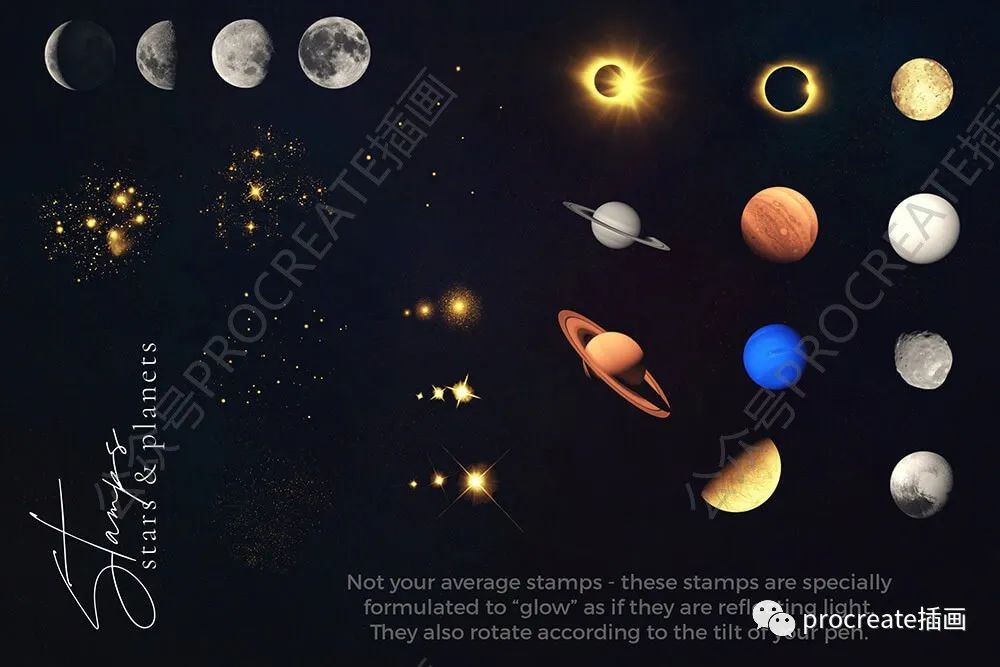 图片[8]-适用于Procreate的银河系元素星空笔刷 【0449】-procreatechahua