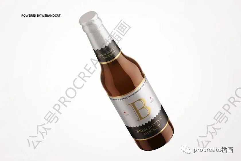 图片[8]-啤酒瓶玻璃酒瓶包装设计展示PSD样机素材【0450】-procreatechahua
