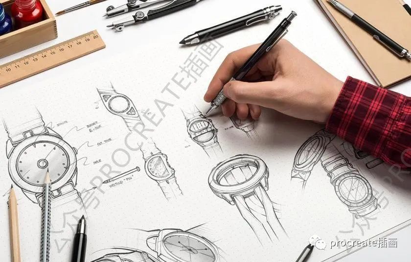 图片[8]-手绘设计草图的笔记本展示psd样机素材【0455】-procreatechahua