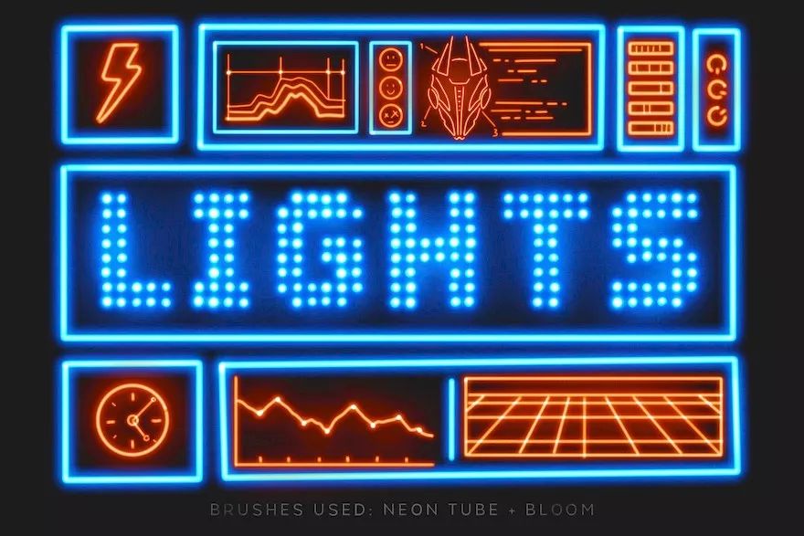 图片[8]-火焰霓虹灯光效果的procreate笔刷及配套色卡【0044】-procreatechahua