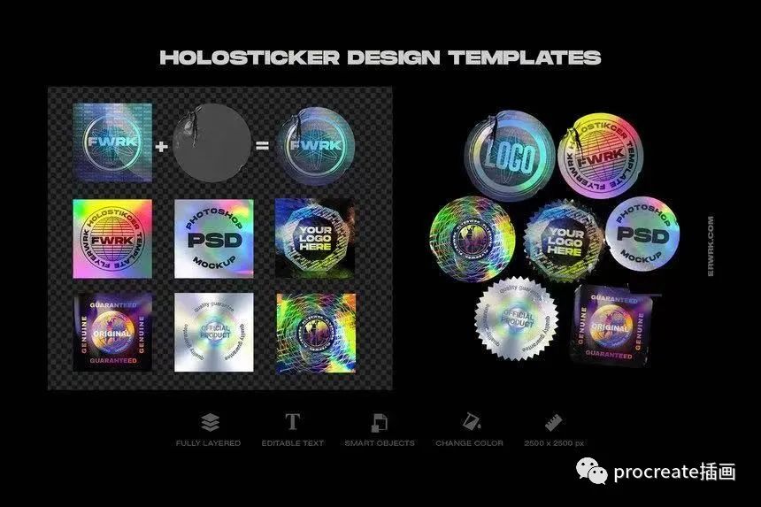 图片[8]-复古蒸汽波艺术风格的贴纸元素素材包【0544】-procreatechahua