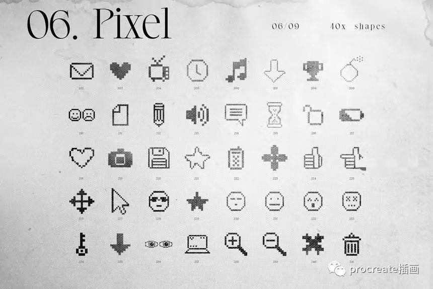 图片[8]-欧普艺术风格的抽象几何形状和渐变色颗粒纹理图片素材包【0545】-procreatechahua