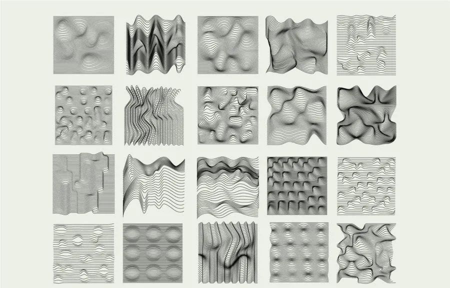 图片[8]-立体抽象扭曲波浪线条纹理图案Procreate笔刷【0550】-procreatechahua