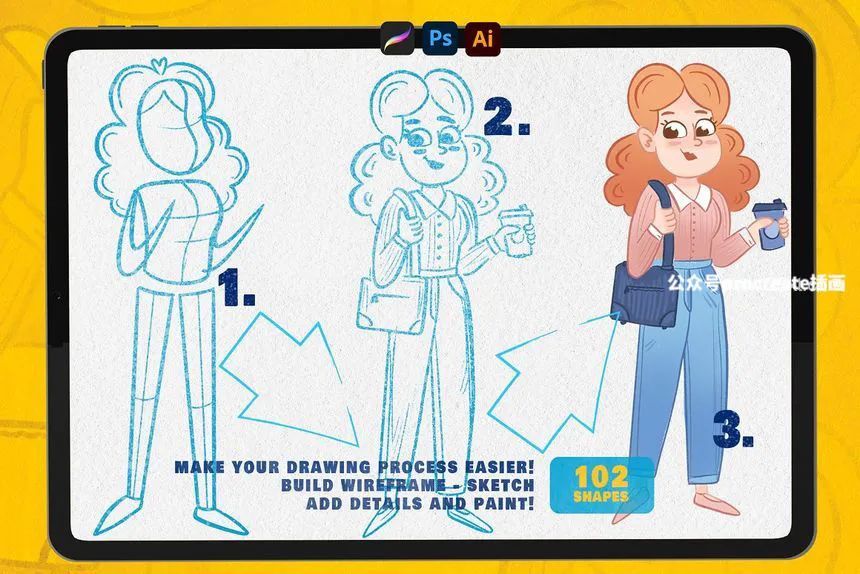 图片[8]-卡通人物角色创作的笔刷工具素材包(ai, ps, procreate)【0652】-procreatechahua