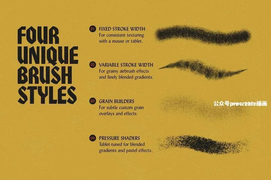 图片[8]-木版画沙砾粉尘阴影细节颗粒感纹理笔刷【0748】-procreatechahua