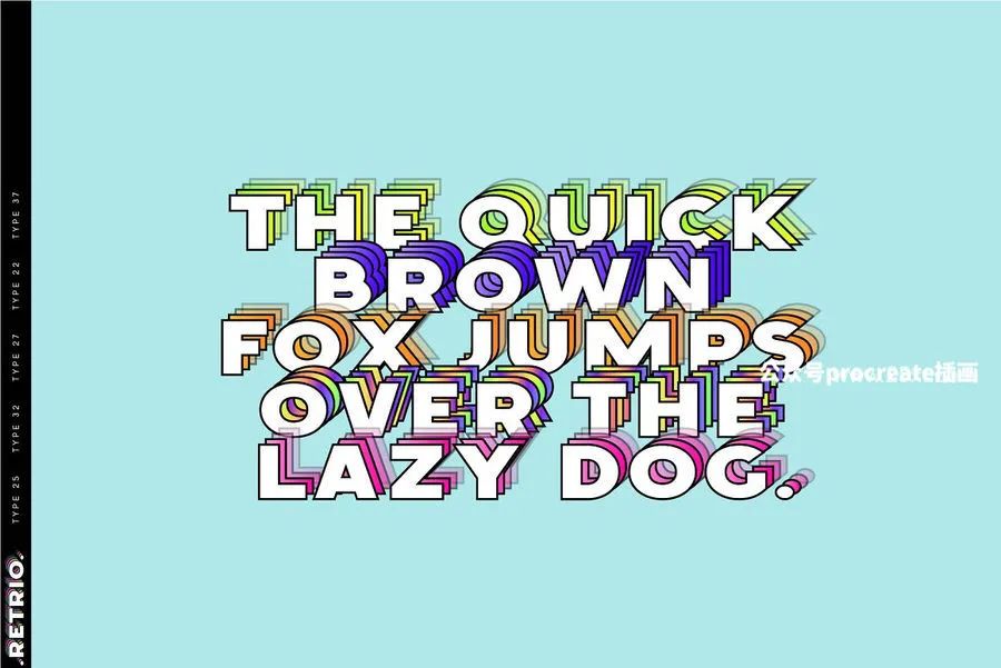 图片[8]-Y2K迷幻酸性错位感重叠设计的英文无衬线装饰svg字体【0764】-procreatechahua