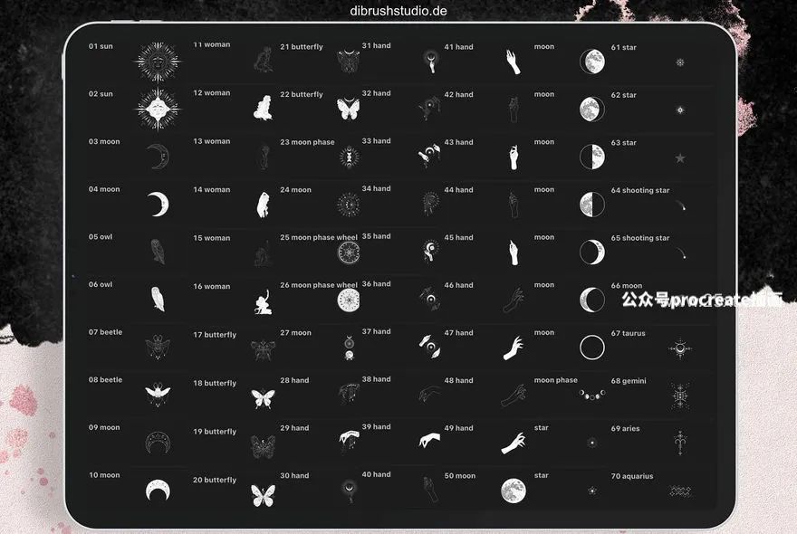 图片[8]-神秘的西方魔法占卜图腾元素Procreate绘画图案笔刷【0778】-procreatechahua