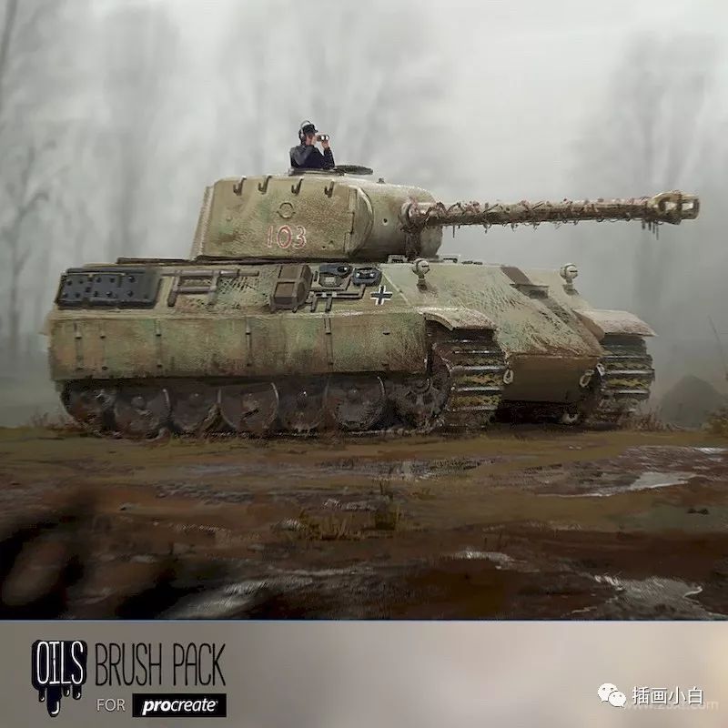 图片[8]-38款复古油画厚涂Procreate笔刷+7张油画画布纸效果背景图片【0074】-procreatechahua