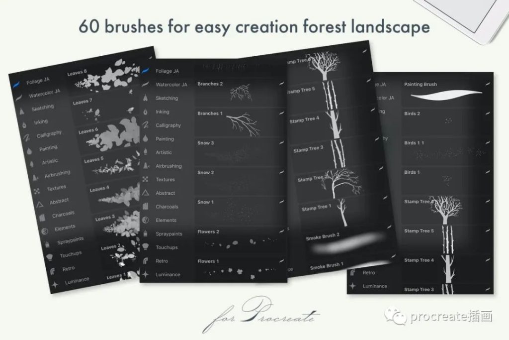 图片[8]-60款Procreate专用植物动物图形笔刷【0200】-procreatechahua
