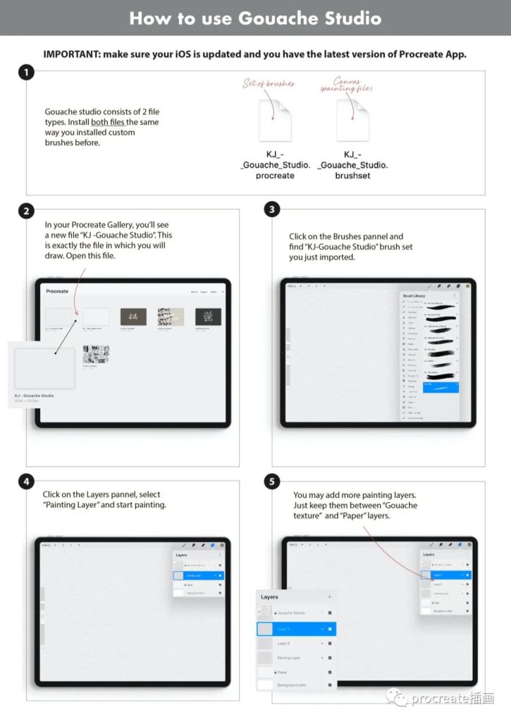 图片[8]-水彩油画厚涂procreate笔刷包+一张油画布纸张纹理procreate文件+使用视频【0279】-procreatechahua