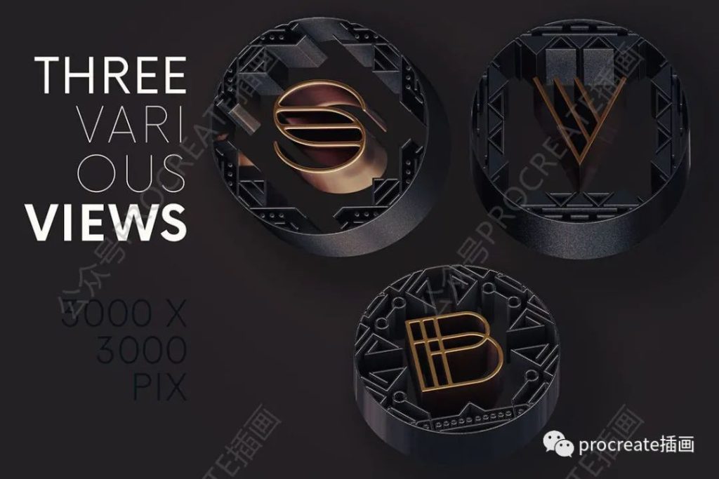 图片[8]-Artdeco风格的3D立体英文字体【0391】-procreatechahua