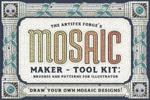 复古马赛克瓷砖纹理效果的ai笔刷【0066】-procreatechahua